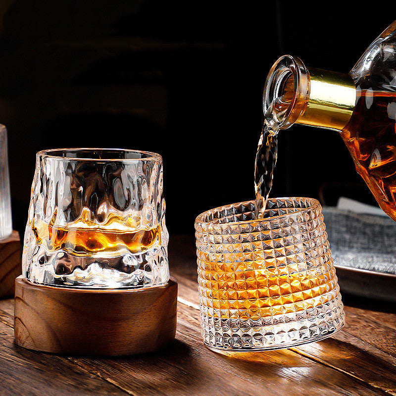 Thickened rotating tumbler whiskey glass 2138132274745