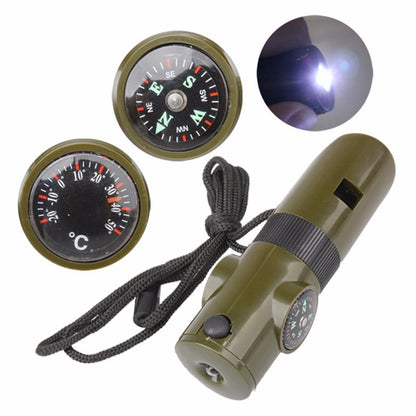Off-the-shelf seven-in-one whistle multi-function compass survival whistle outdoor products 214079243190