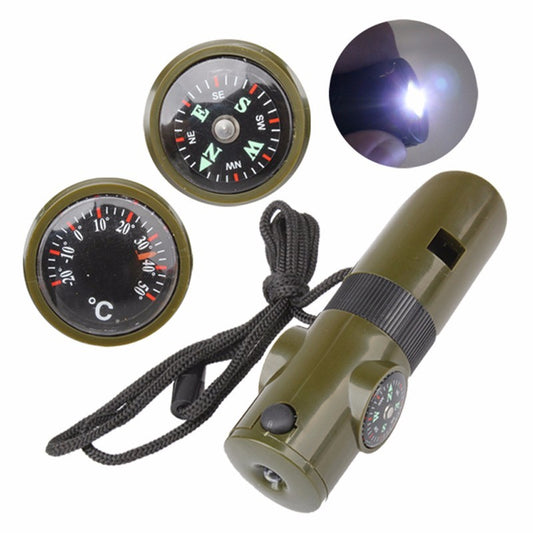 Off-the-shelf seven-in-one whistle multi-function compass survival whistle outdoor products 214079243190