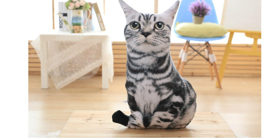 Simulation cat pillow cute cat doll plush toy stereo pet doll 21444213543417