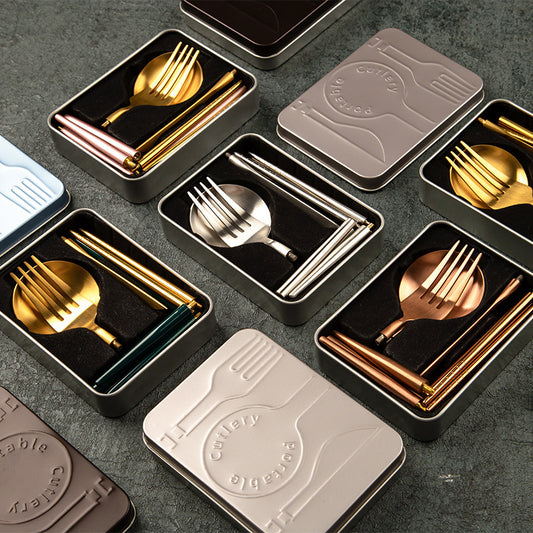 stainless steel portable cutlery set 2147949580476