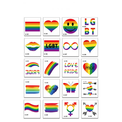Face Stick Rainbow Geometric Flower Arm Tattoo Sticker 215268dd cc68 4c3f 9177 63baa1e36744