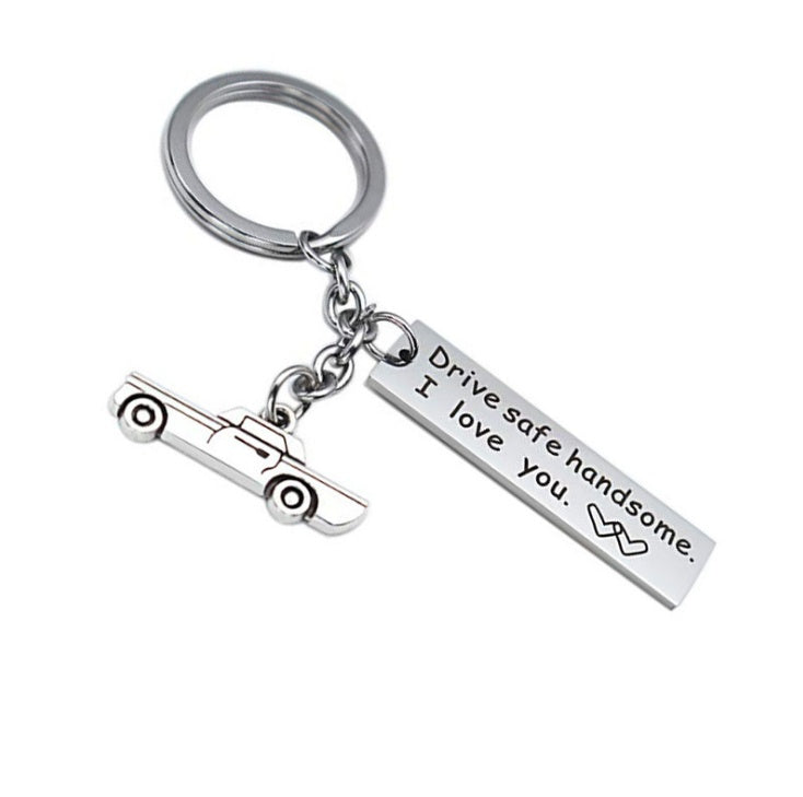 8 Styles Stainless Steel Key Chain Drive Safe I Need You Here With Me Keychain Couples Jewelry Engraved Car Key Chain SP1456 - HD Wireless Product #3