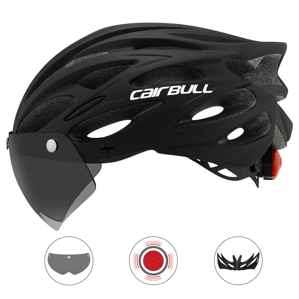 Road mountain bike riding helmet with lens and brim taillight 2165939358331