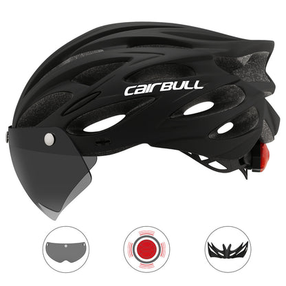 Road mountain bike riding helmet with lens and brim taillight 2165939358331