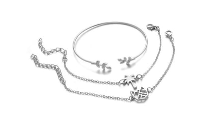 Modyle   Gold Color Crystal Wedding Bracelets Set CZ Stone Heart Bracelets Bangles For Woman 217132876620