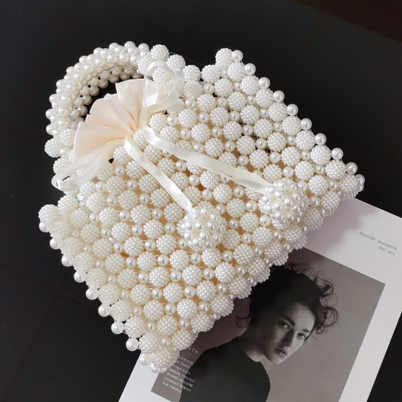 French niche bayberry ball hand-woven bag beaded bag pearl bag dinner handbag 2174385504530