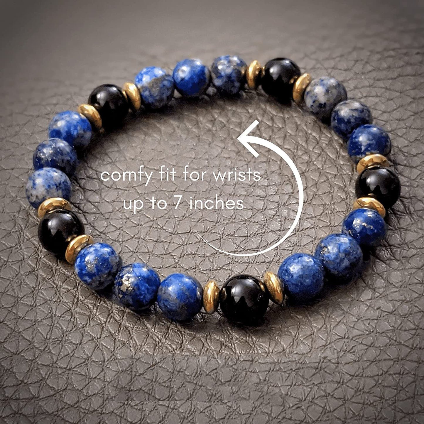 Unisex Lapis Lazuli Chiffon Black Agate Bracelet 21798869 f219 46fe 826c aef405e46ad1