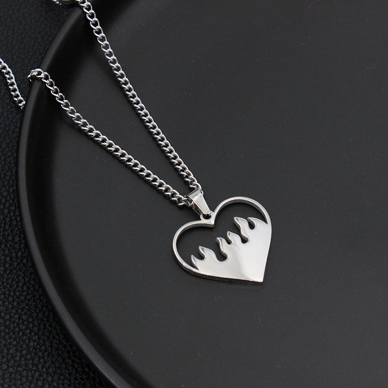 Love Flame Couple Necklace Jewelry Stainless Steel 2181e039 aa93 44b9 8a6f 9d0496177ff4
