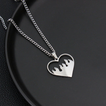 Love Flame Couple Necklace Jewelry Stainless Steel 2181e039 aa93 44b9 8a6f 9d0496177ff4
