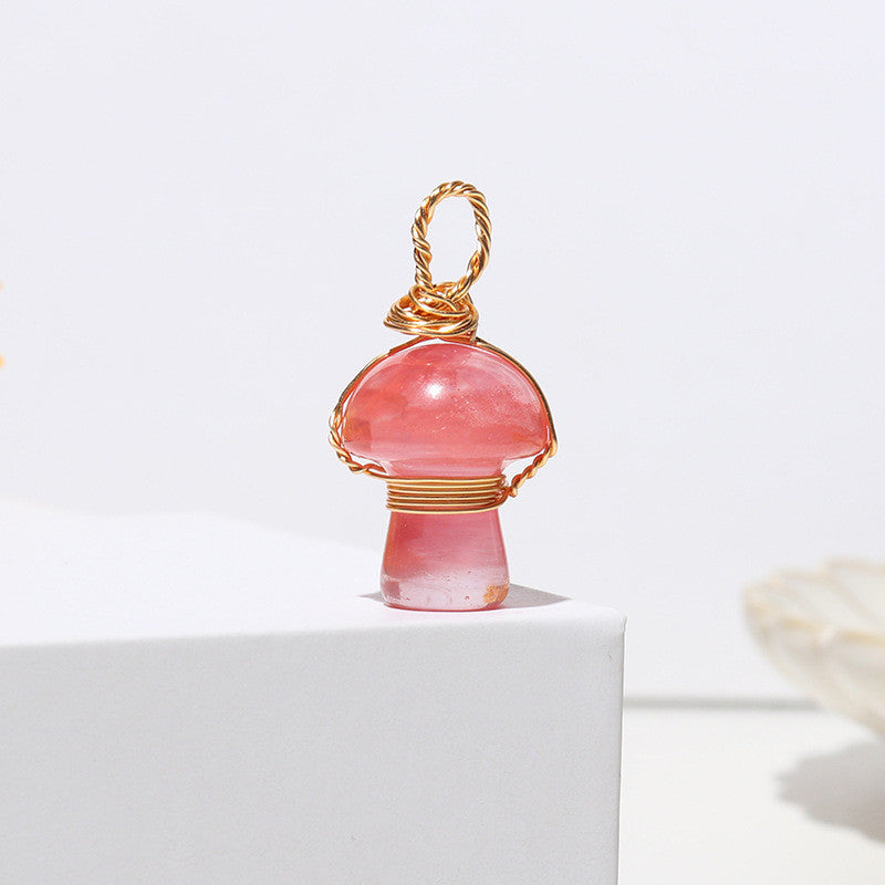 Crystal Agate Semi-Precious Mushroom Braided Pendant 21920590 d43f 4045 885b 1b6adeb8ae55