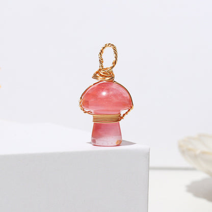 Crystal Agate Semi-Precious Mushroom Braided Pendant 21920590 d43f 4045 885b 1b6adeb8ae55