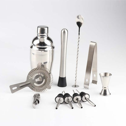 Stainless Steel Cocktail Shaker  with Wooden Stand for Home Bar Party 219217507192