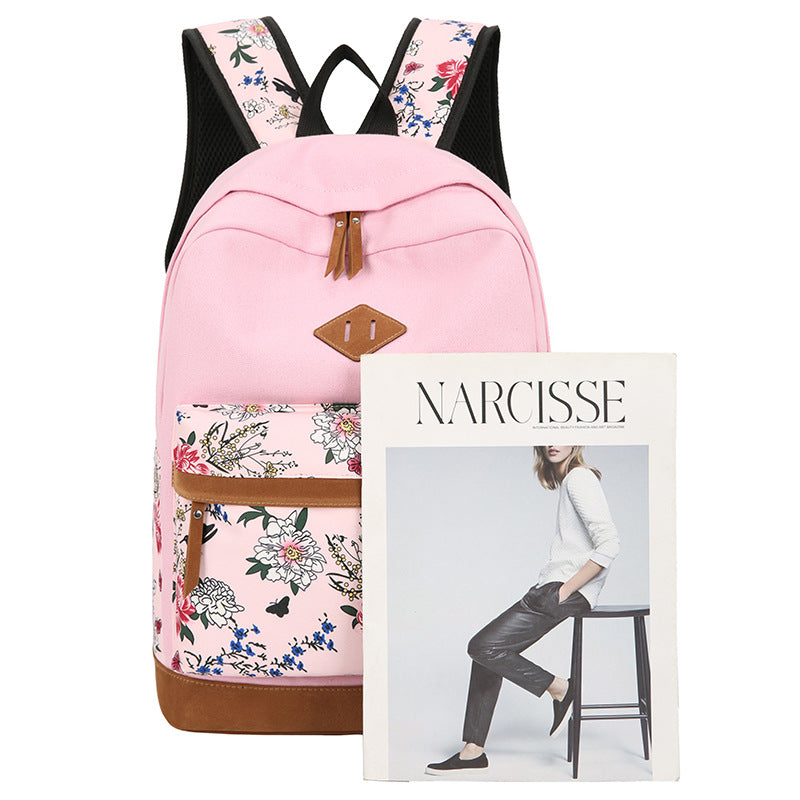 Casual Backpack Three-piece Large Capacity Student Schoolbag Japanese Style 21950343941 210612214