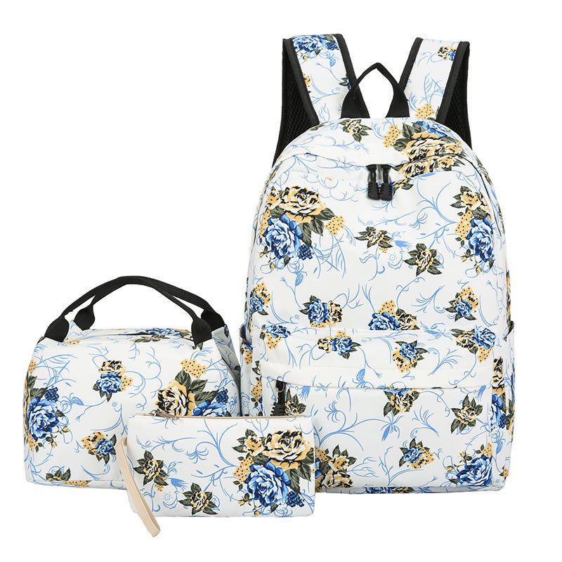 Casual Backpack Three-piece Large Capacity Student Schoolbag Japanese Style 21950349889 210612214