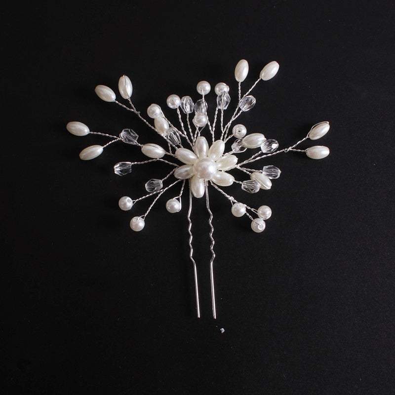 Korean Exquisite Pearl Comb Diamond Crystal Fork Handmade Hairpin Bridal Headwear Accessories 219db534 1a91 4b19 a820 4190623