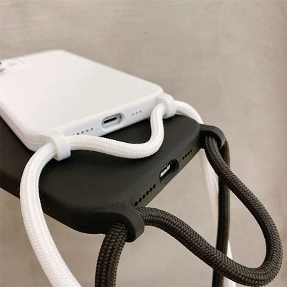 Simple Solid Color Messenger Lanyard Liquid Silicone Fine Hole Mobile Phone Case 21c298eb be26 4571 9aa8 e653ac22ff8c