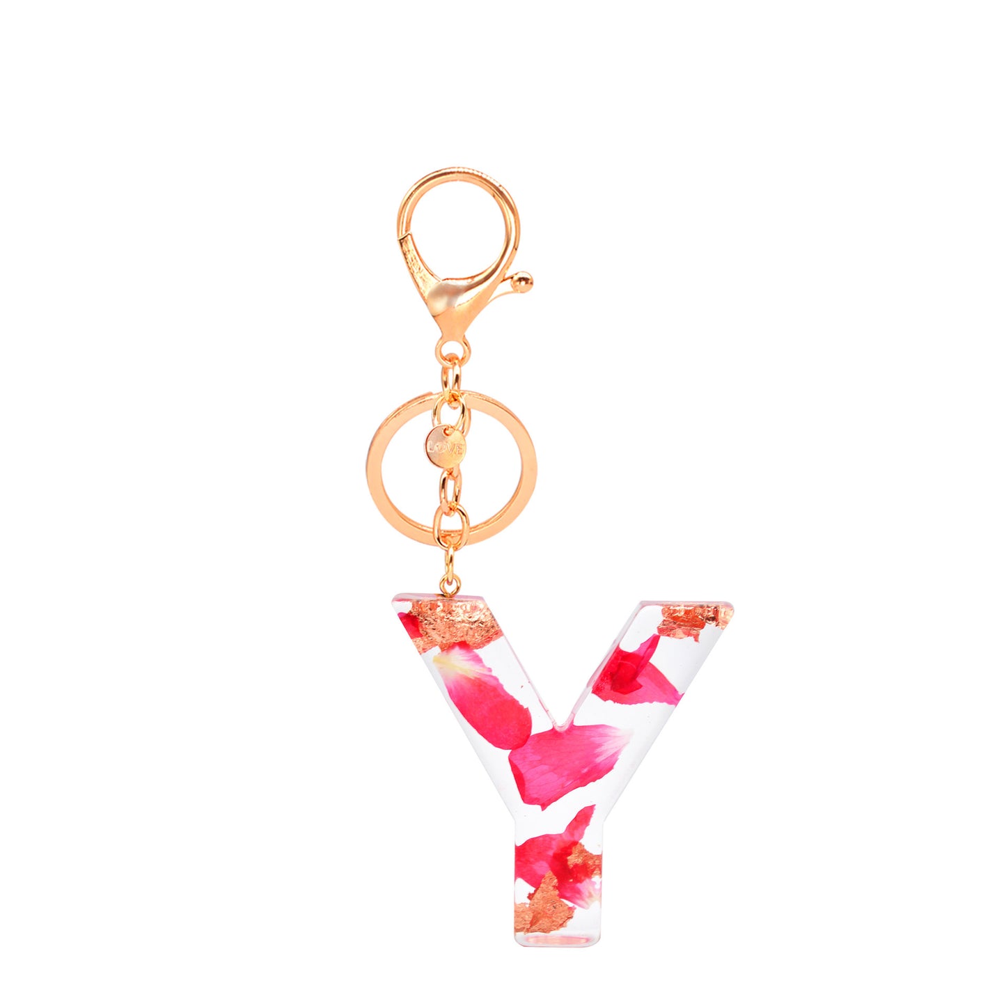 Petal Resin Keychain English Alphabet Pendant 21c4a85c 8695 45c5 a960 8710bd124886