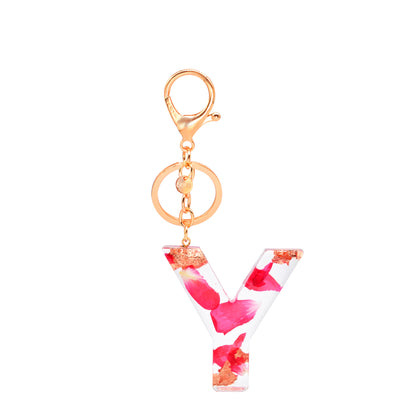 Petal Resin Keychain English Alphabet Pendant 21c4a85c 8695 45c5 a960 8710bd124886