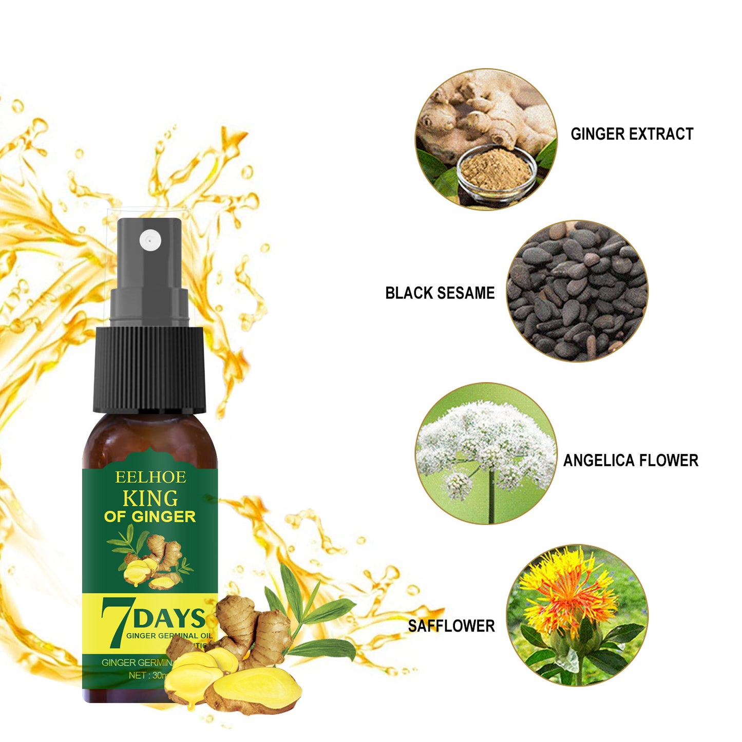 EELHOE Foreign Trade Cross-border Ginger Nutrition Spray Ginger Hair Root Spray Moisturizing Hair Hair Care Spray Spray 21db3