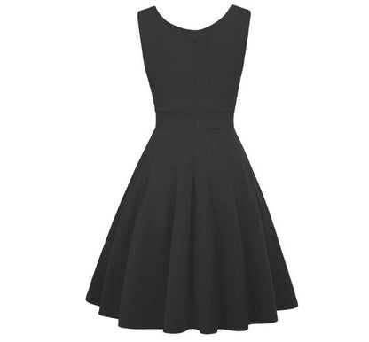 V-neck Sleeveless Waist Cross Slim Slimming Dress 21ff5dca 00c4 4c42 9ff6 b4d4b6af9594