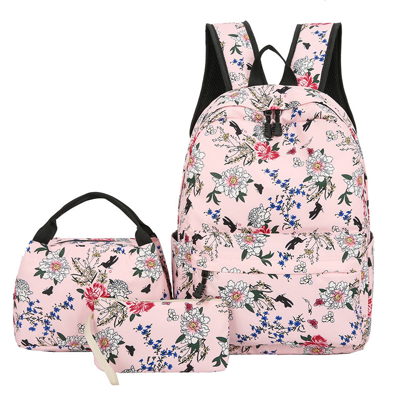 Casual Backpack Three-piece Large Capacity Student Schoolbag Japanese Style 22029256196 210612214