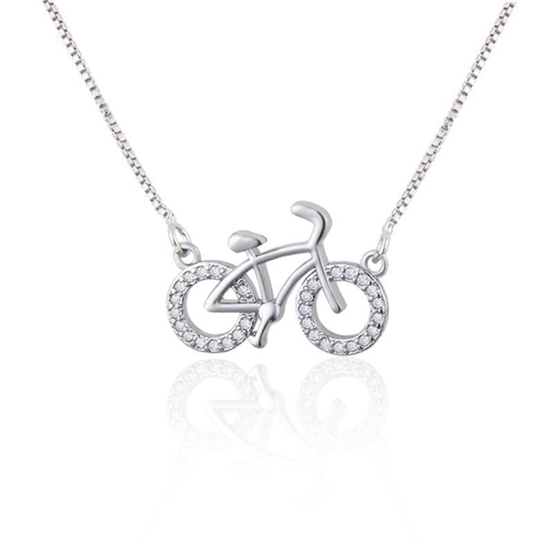 Bicycle Series Pendant Jewelry Female Inlaid Zirconium Copper Plating Necklace 22045e00 d6d0 401e ab1b ed50b4bc3dc7