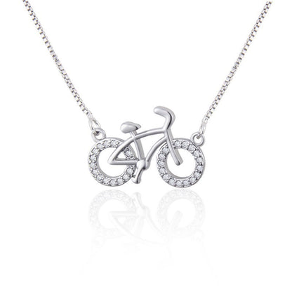 Bicycle Series Pendant Jewelry Female Inlaid Zirconium Copper Plating Necklace 22045e00 d6d0 401e ab1b ed50b4bc3dc7