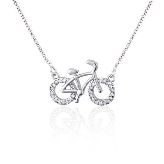 Bicycle Series Pendant Jewelry Female Inlaid Zirconium Copper Plating Necklace 22045e00 d6d0 401e ab1b ed50b4bc3dc7