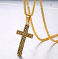 316L stainless steel gold plated christianity jewelry unique black mens vintage cross necklace with chain - HD Wireless Product #7