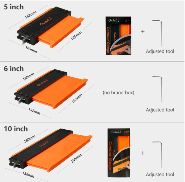 5 10 Inch Contour Gauge Template Plastic Measuring Contour Gauge Duplicator Tiles Edge Shaping Measure Ruler Measuring Tool - 图片 5