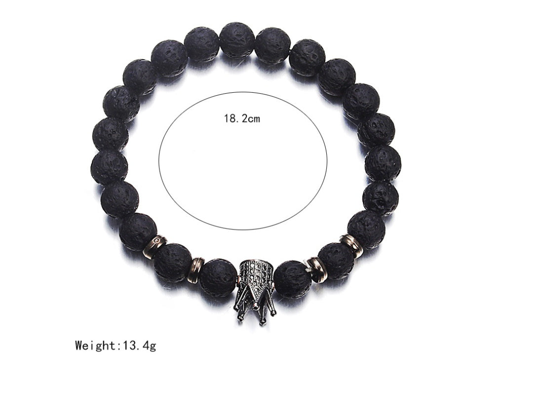 European and American fashion micro inlaid zircon crown bracelet volcanic stone acrylic bracelet 2238270993738