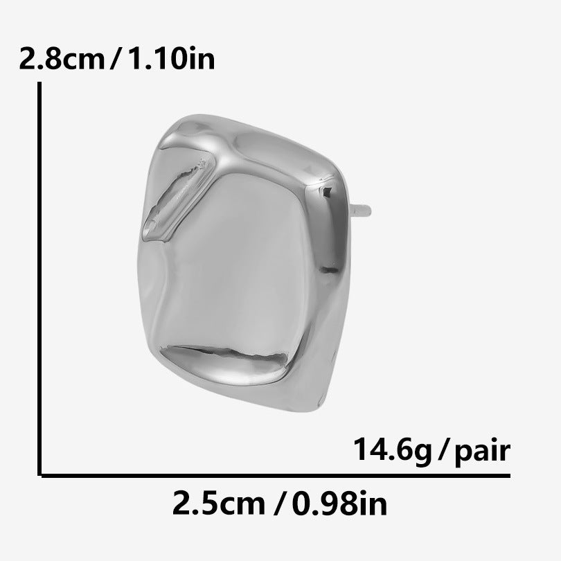 304 Stainless Steel Fashion Irregular Glazed Surface Ear Stud Women - HD Wireless Product #6