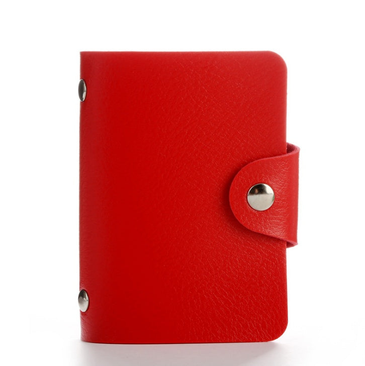 24 slots Fashion PU Leather Business Card Holder Organizer - HD Wireless Product #4