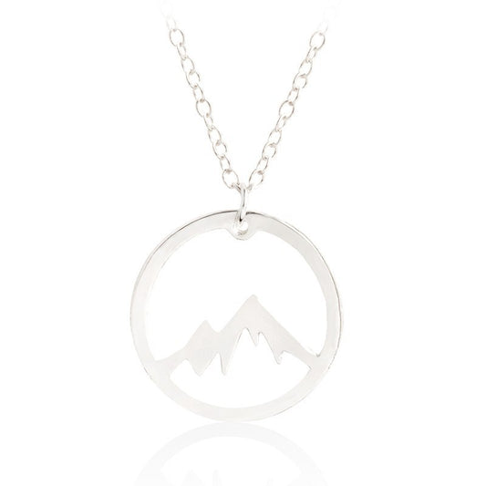 Mountain Pendant Necklace Gold Silver Minimalist Nature Snow Mountain Necklace For Women Men Fashion Adventure Jewelry Gift 2