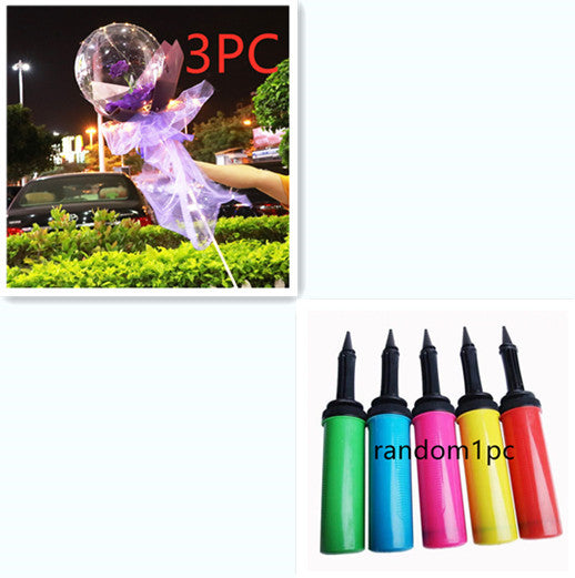 LED Luminous Balloon Rose Bouquet Transparent Bobo Ball Rose 226827224337