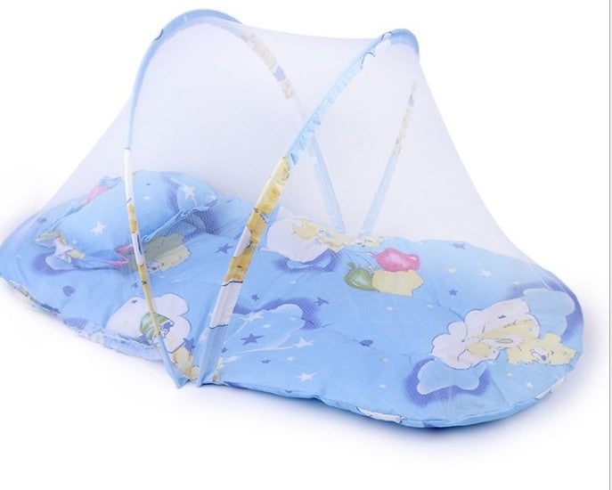 Portable Foldable Baby Kids Infant Bed Dot Zipper Mosquito Net Tent Sleeping Cushion 22746119257003