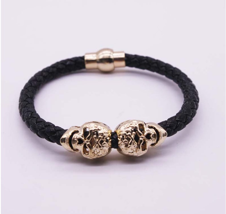 Explosion bracelet Punk style popular vintage braided skull bracelet 2275318378438