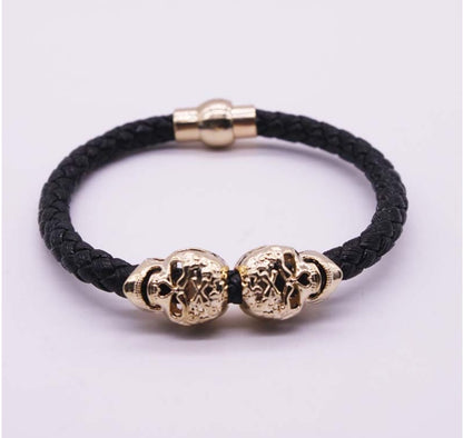 Explosion bracelet Punk style popular vintage braided skull bracelet 2275318378438