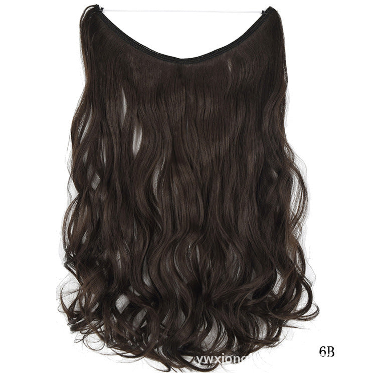 22 inches Invisible Wire No Clips in Hair Extensions Secret Fish Line Hairpieces Silky Straight Synthetic - HD Wireless Product #15