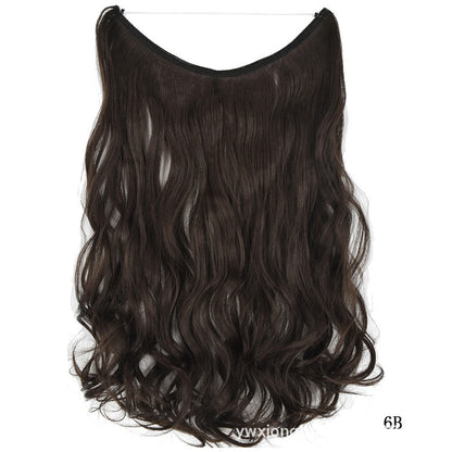 22 inches Invisible Wire No Clips in Hair Extensions Secret Fish Line Hairpieces Silky Straight Synthetic - HD Wireless Product #15