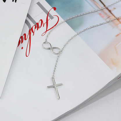 Cross s925 sterling silver female low-cut necklace 22771579452795