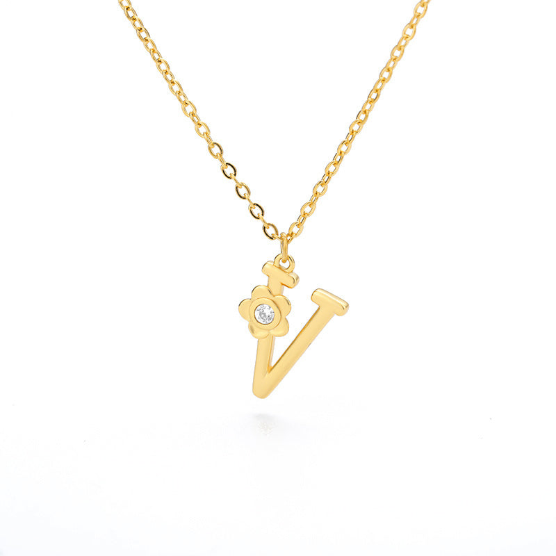 Rose English Alphabet Pendant Necklace 2282fbb0 41da 4eb4 b567 bb57d612e28d