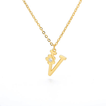 Rose English Alphabet Pendant Necklace 2282fbb0 41da 4eb4 b567 bb57d612e28d