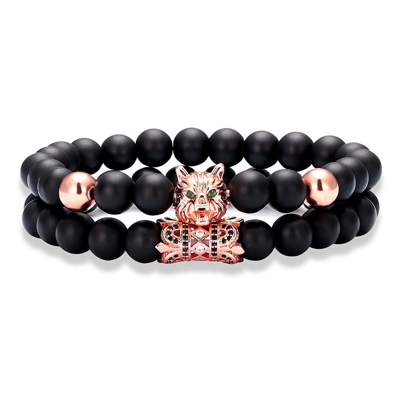Fashion charm zircon wolf head bracelet jewelry 2287575078264