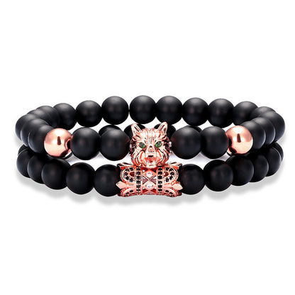 Fashion charm zircon wolf head bracelet jewelry 2287575078264
