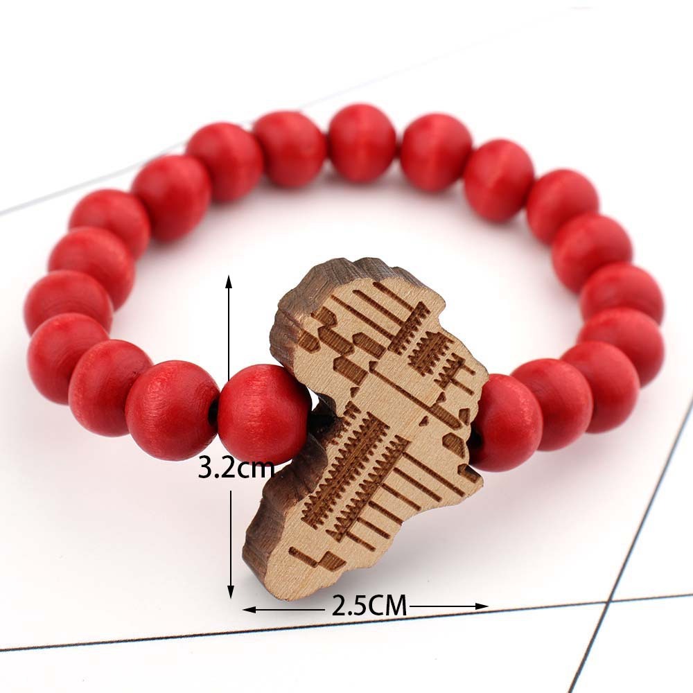 Africa map wooden sign bracelet 2296391744234