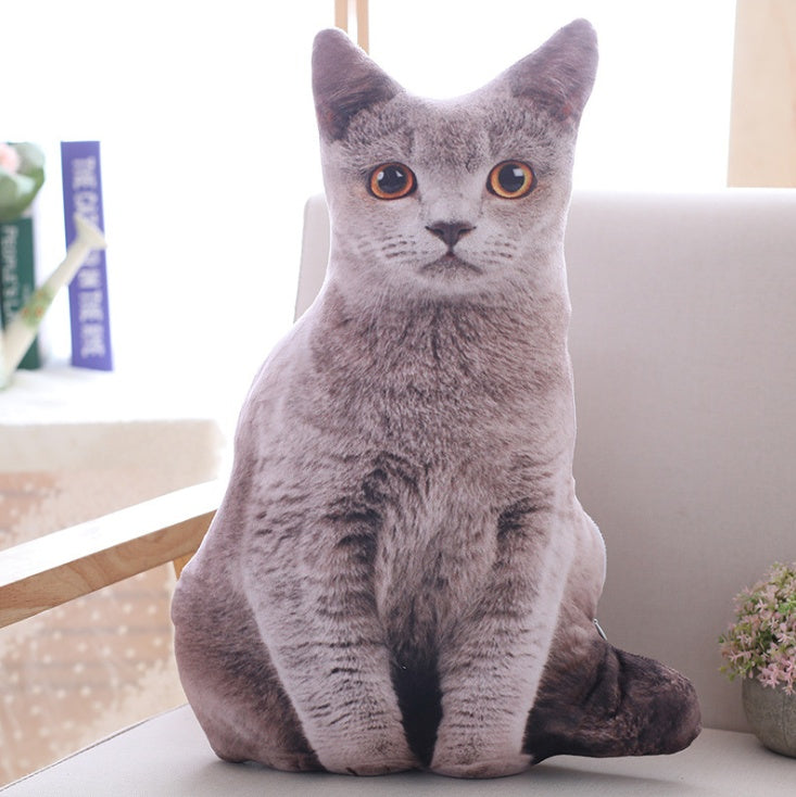 Simulation cat pillow cute cat doll plush toy stereo pet doll 2297947120705
