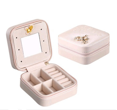 Creative travel portable jewelry box earrings earrings jewelry storage box leather small jewelry bag 229936772891