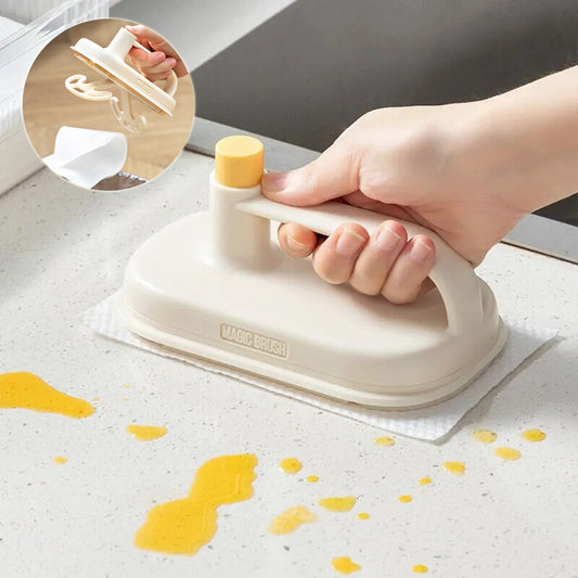Kitchen Bathroom Toilet Cleaning Magic Brush Glass Wall Cleaning Bath Brush Handle Cleaning Rag Ceramic Window Slot Clean Bru